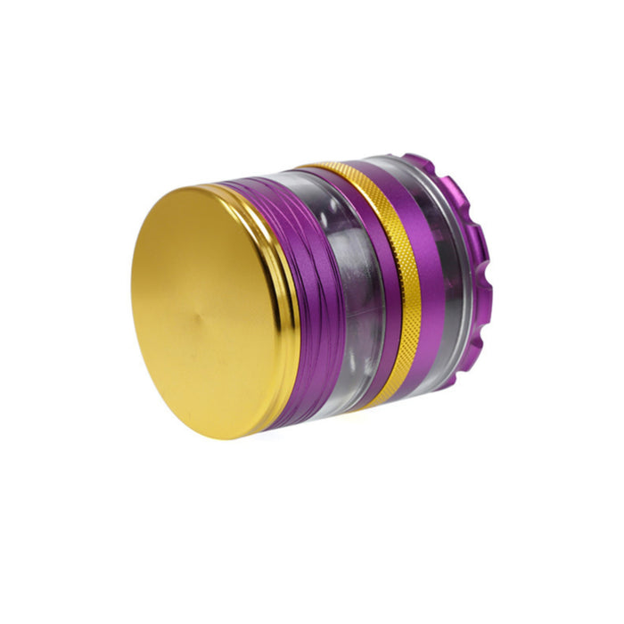 63MM 4 Part Top Cover With Pattern Aluminum Alloy Herb Grinder-Purple