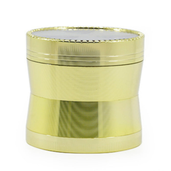 63MM 4 Part Zinc Alloy Three-Leaf Signal Tooth Fine Waist  Grinder-Gold
