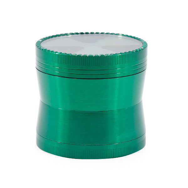 63MM 4 Part Zinc Alloy Three-Leaf Signal Tooth Fine Waist Grinder-Green