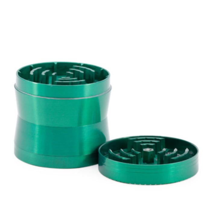 63MM 4 Part Zinc Alloy Three-Leaf Signal Tooth Fine Waist Grinder-Green