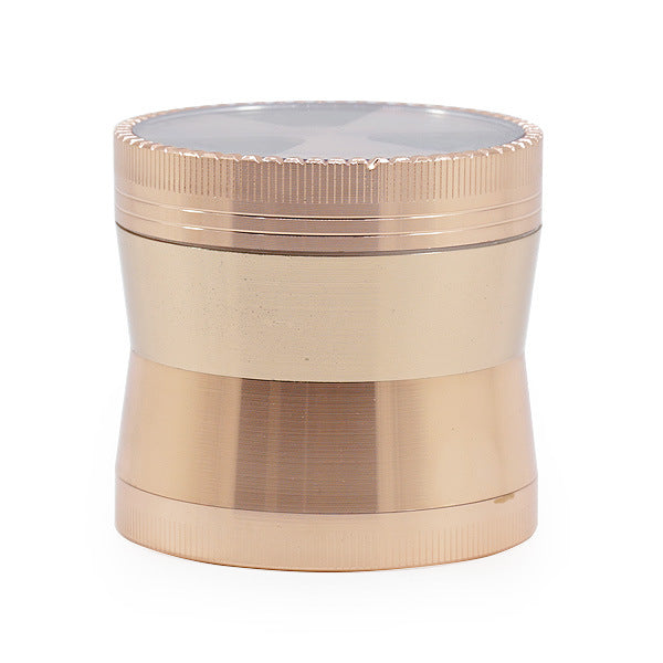 63MM 4 Part Zinc Alloy Three-Leaf Signal Tooth Fine Waist Grinder-Rose-Gold