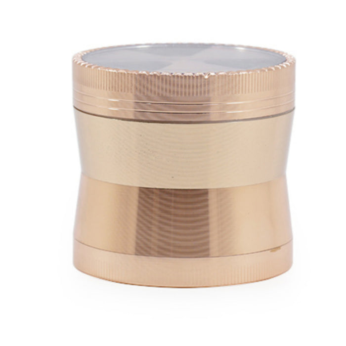 63MM 4 Part Zinc Alloy Three-Leaf Signal Tooth Fine Waist Grinder-Rose-Gold