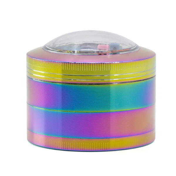 63MM 4 Part Zinc Alloy Transparent Dome Cover Ice Blue Playing Card Color Dice  Grinder