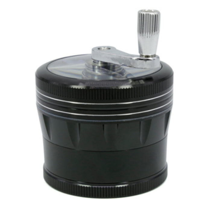 63MM 4 Piece Aluminum Alloy Lightning Rocker Herb Grinder-Black