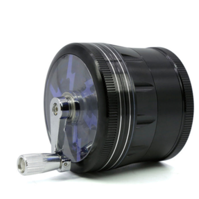 63MM 4 Piece Aluminum Alloy Lightning Rocker Herb Grinder-Black
