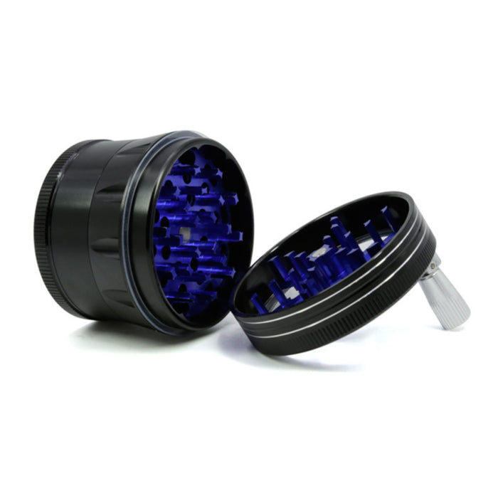 63MM 4 Piece Aluminum Alloy Lightning Rocker Herb Grinder-Black