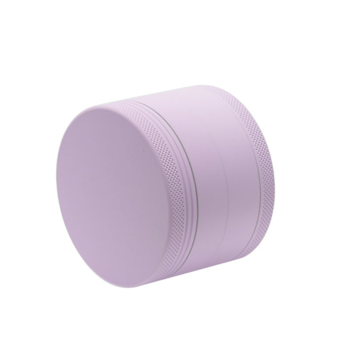 63MM 4 Piece Aluminum Alloy Silver Tooth Rubber Paint Type Smoke Grinder-Purple