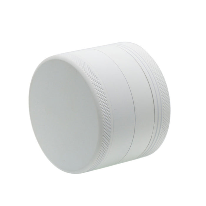 63MM 4 Piece Aluminum Alloy Silver Tooth Rubber Paint Type Smoke Grinder-White