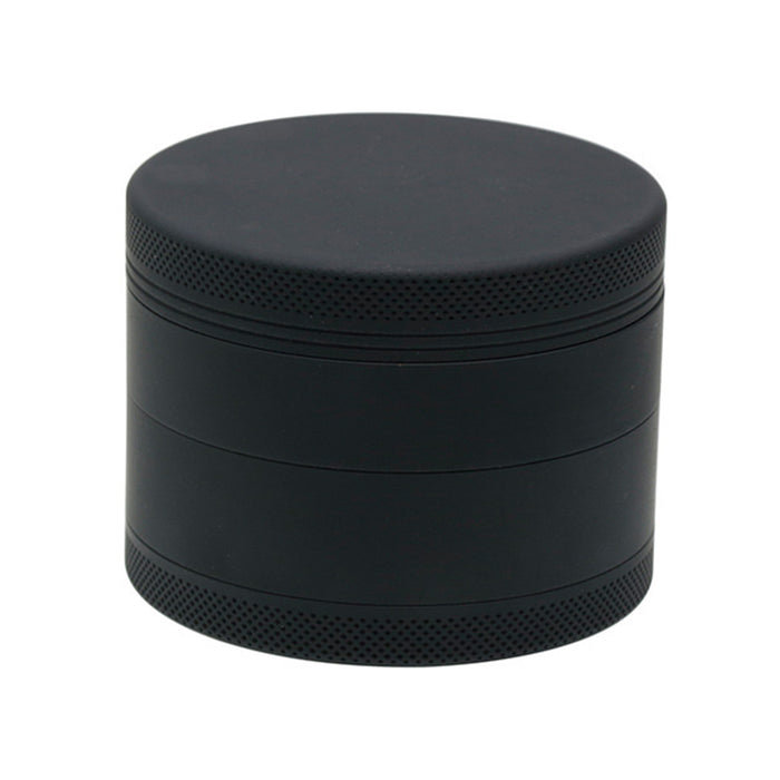 63MM 4 Piece Inner Aluminum Alloy Outer Layer Rubber Paint Smoke Grinder-Black