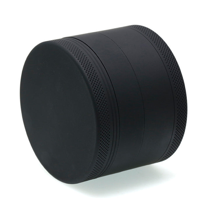63MM 4 Piece Inner Aluminum Alloy Outer Layer Rubber Paint Smoke Grinder-Black