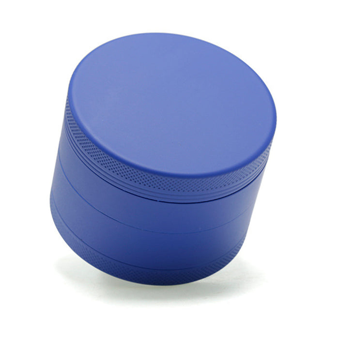 63MM 4 Piece Inner Aluminum Alloy Outer Layer Rubber Paint Smoke Grinder-Blue