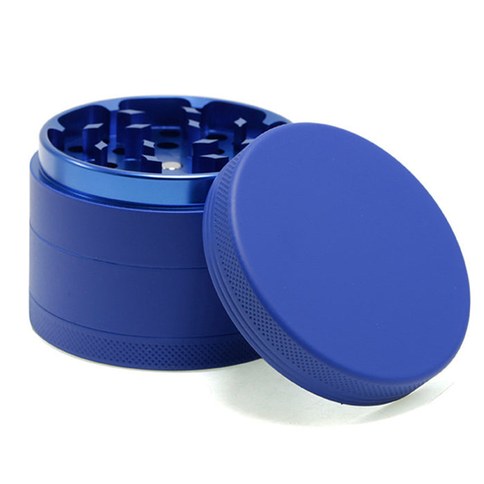 63MM 4 Piece Inner Aluminum Alloy Outer Layer Rubber Paint Smoke Grinder-Blue