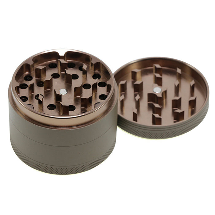 63MM 4 Piece Inner Aluminum Alloy Outer Layer Rubber Paint Smoke Grinder-Coffee