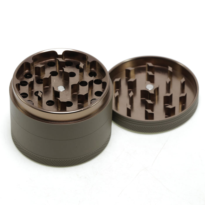 63MM 4 Piece Inner Aluminum Alloy Outer Layer Rubber Paint Smoke Grinder-Coffee