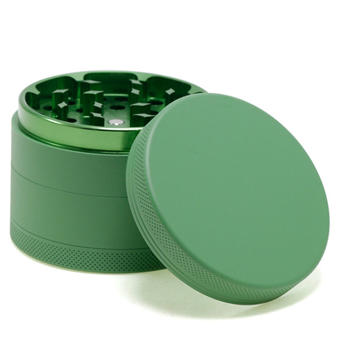 63MM 4 Piece Inner Aluminum Alloy Outer Layer Rubber Paint Smoke Grinder-Green
