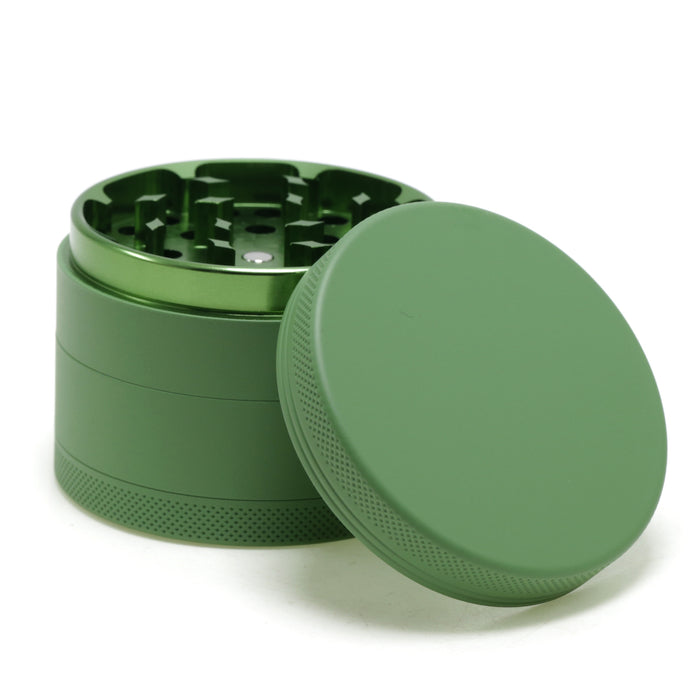 63MM 4 Piece Inner Aluminum Alloy Outer Layer Rubber Paint Smoke Grinder-Green