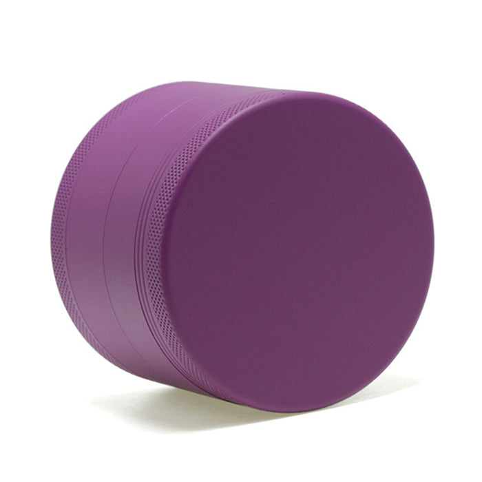 63MM 4 Piece Inner Aluminum Alloy Outer Layer Rubber Paint Smoke Grinder-Purple