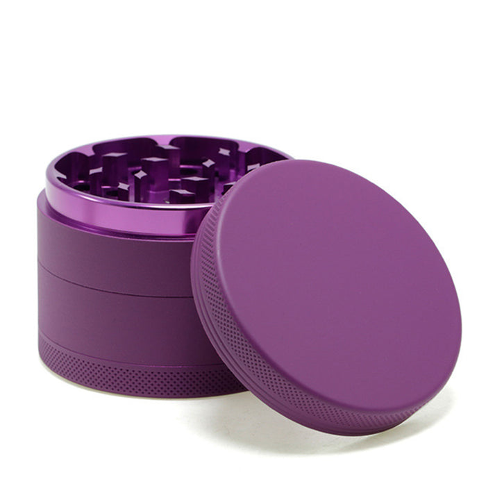 63MM 4 Piece Inner Aluminum Alloy Outer Layer Rubber Paint Smoke Grinder-Purple