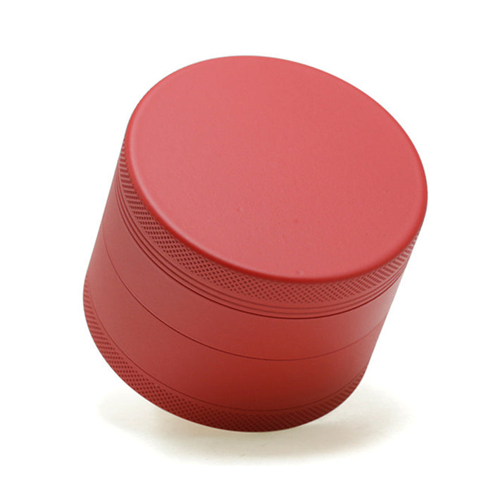 63MM 4 Piece Inner Aluminum Alloy Outer Layer Rubber Paint Smoke Grinder-Red
