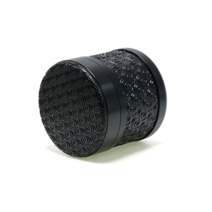 63MM 5 Layer Lucky Cloud Pattern Top Layer Zinc Alloy Herb Grinder-Black