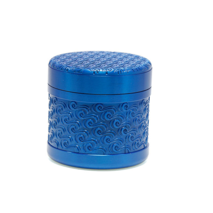 63MM 5 Layer Lucky Cloud Pattern Top Layer Zinc Alloy Herb Grinder-Blue
