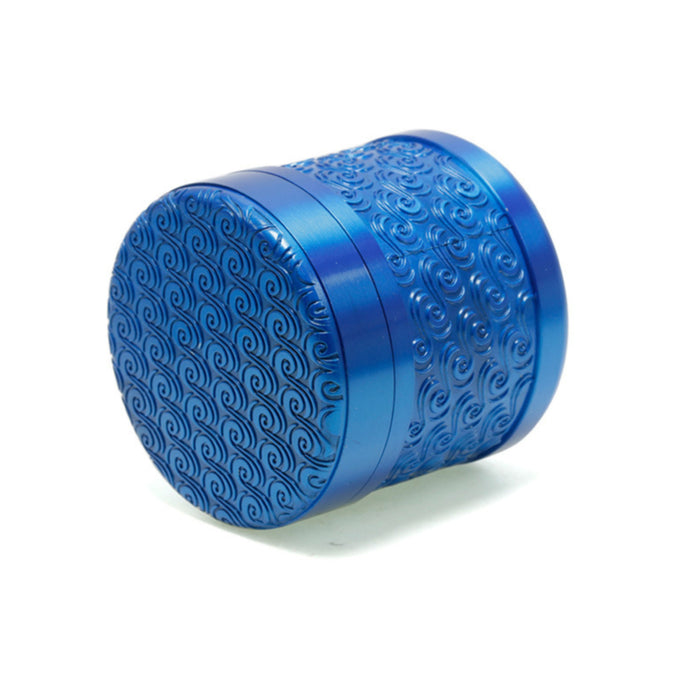 63MM 5 Layer Lucky Cloud Pattern Top Layer Zinc Alloy Herb Grinder-Blue