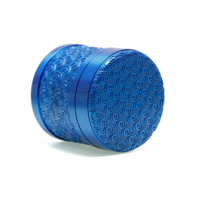 63MM 5 Layer Lucky Cloud Pattern Top Layer Zinc Alloy Herb Grinder-Blue