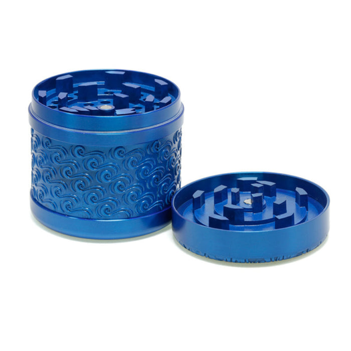 63MM 5 Layer Lucky Cloud Pattern Top Layer Zinc Alloy Herb Grinder-Blue