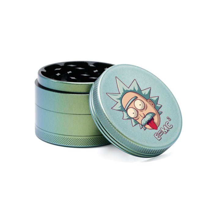63MM Aluminum Alloy 4 Layers Gradient Color Colorful Cartoon Pattern Herb Grinder-Green