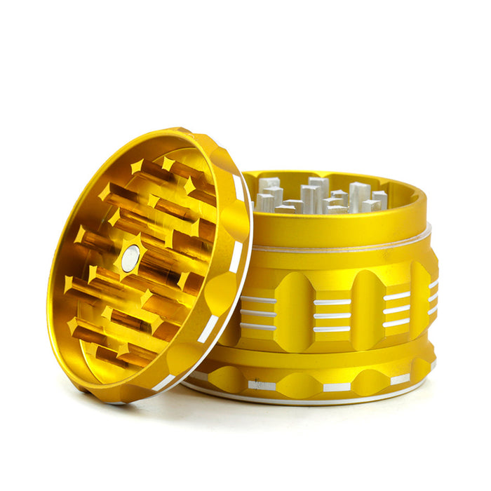 63MM Aluminum Alloy 4 Part Matte Smoke Grinder | Gold Color