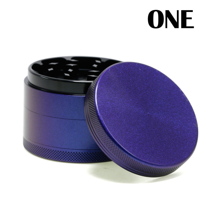 63MM Aluminum Alloy 4 Part Starry Sky Colorful Color Changing Smoke Grinder