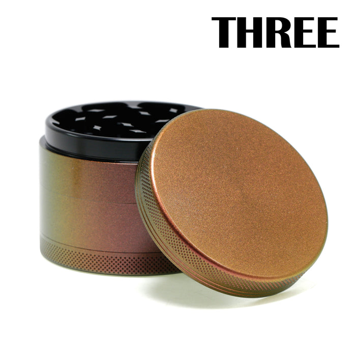 63MM Aluminum Alloy 4 Part Starry Sky Colorful Color Changing Smoke Grinder