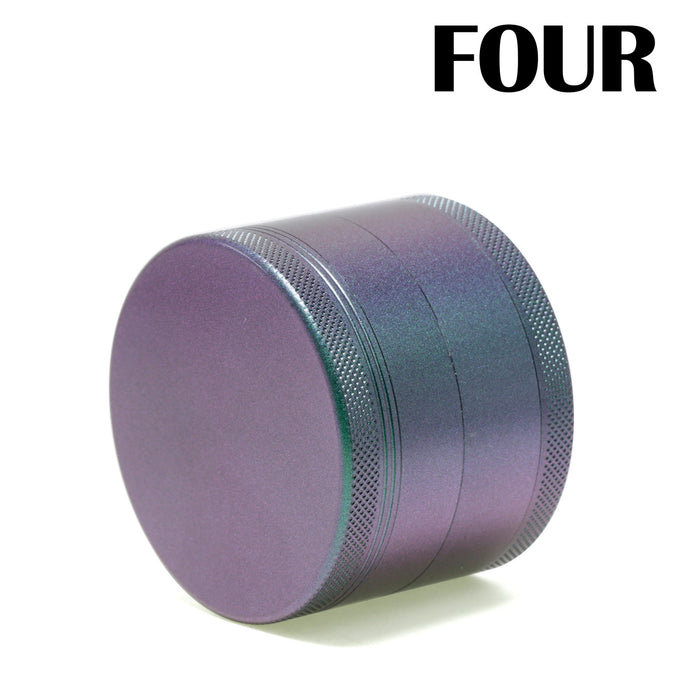 63MM Aluminum Alloy 4 Part Starry Sky Colorful Color Changing Smoke Grinder