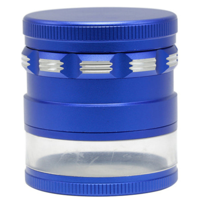 63MM Aluminum Alloy 4 Part Super Storage Layer Dry Herb Grinder-Blue Color
