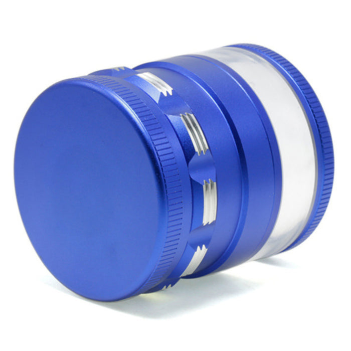 63MM Aluminum Alloy 4 Part Super Storage Layer Dry Herb Grinder-Blue Color