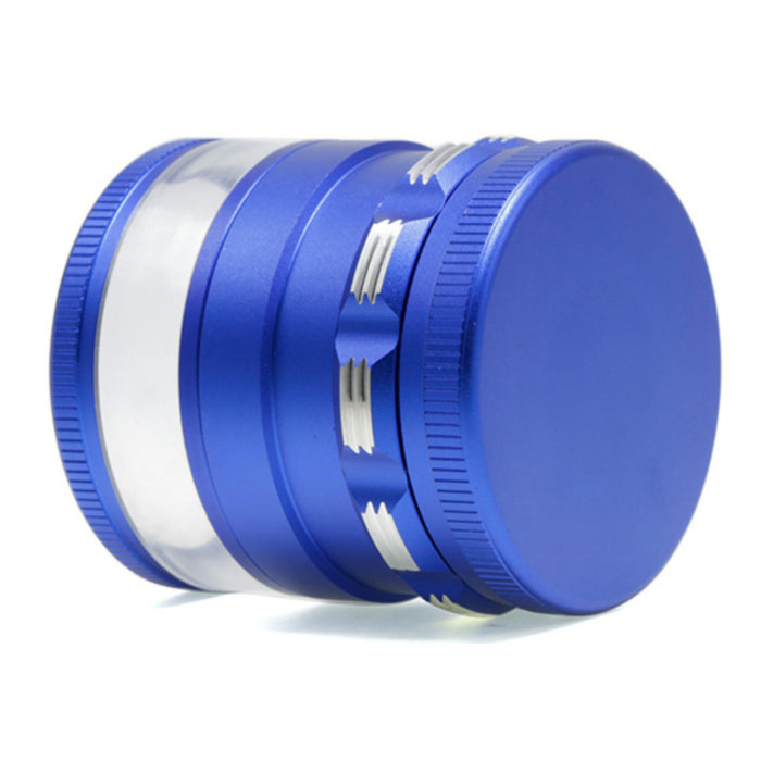 63MM Aluminum Alloy 4 Part Super Storage Layer Dry Herb Grinder-Blue Color