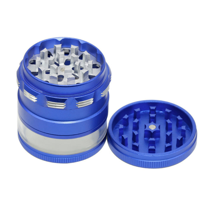63MM Aluminum Alloy 4 Part Super Storage Layer Dry Herb Grinder-Blue Color