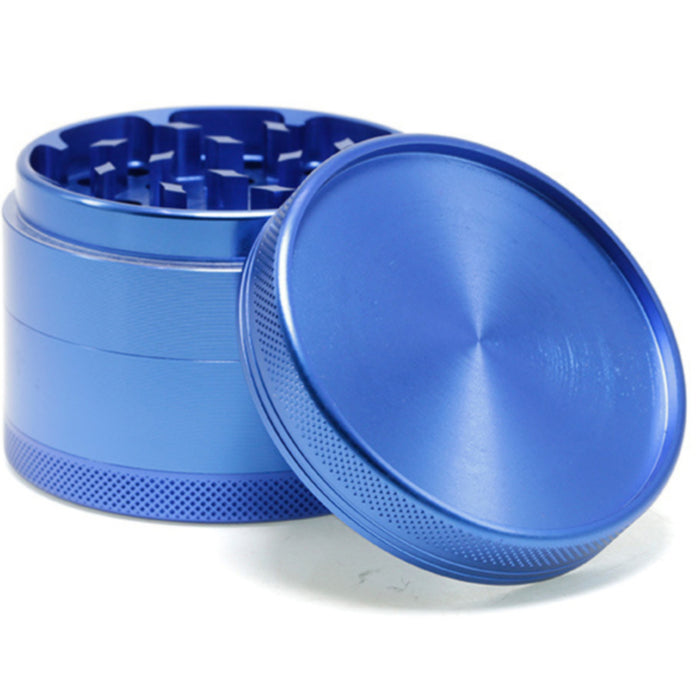 63MM Aluminum Alloy 4 Part Upper Cover Concave Weed Grinder-Blue Color