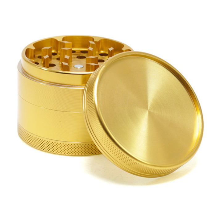 63MM Aluminum Alloy 4 Part Upper Cover Concave Weed Grinder-Gold