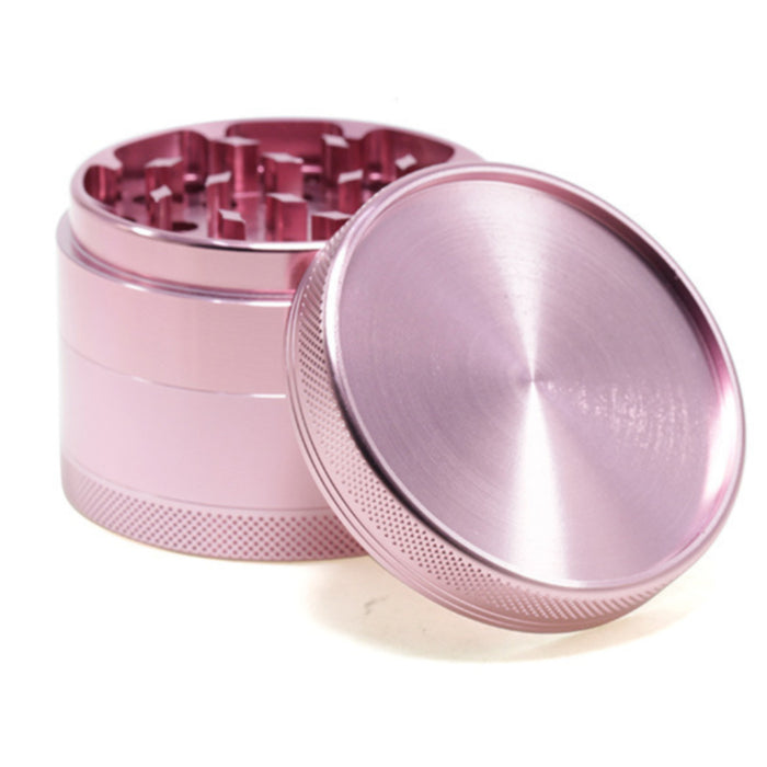 63MM Aluminum Alloy 4 Part Upper Cover Concave Weed Grinder-Pink