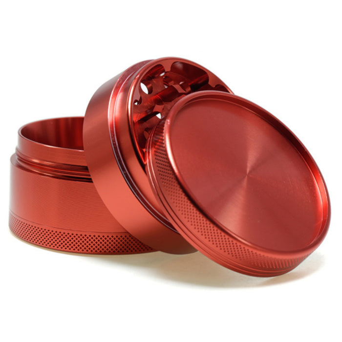 63MM Aluminum Alloy 4 Part Upper Cover Concave Weed Grinder-Red