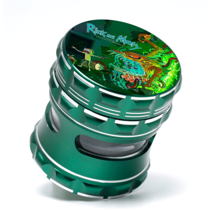 63MM Aluminum Alloy Four-Layer Cartoon Animation Pattern Herb Grinder-Green