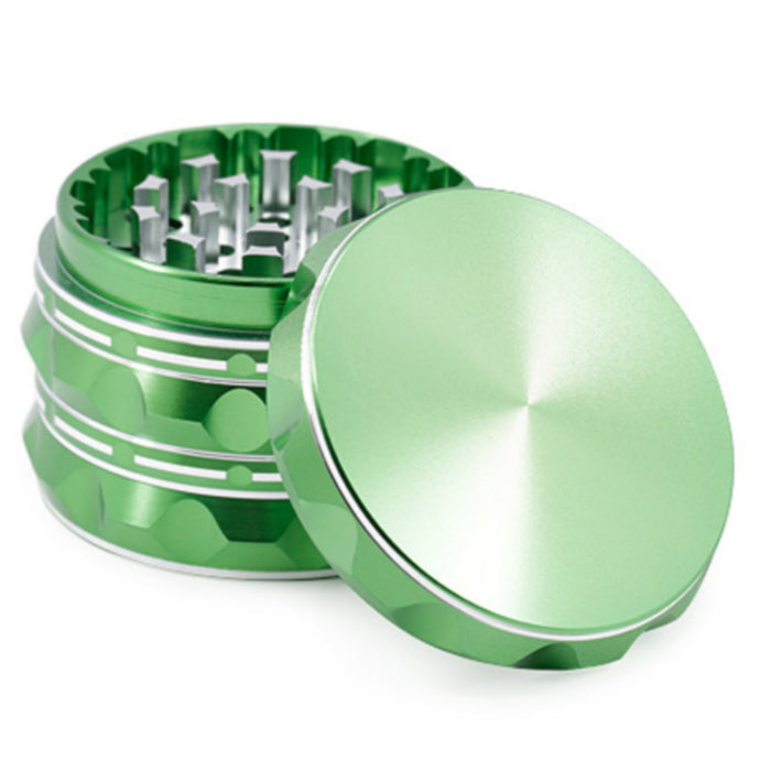 63MM Aluminum Alloy Four-Layer Pointed Pattern Polygonal Herb Grinder-Green