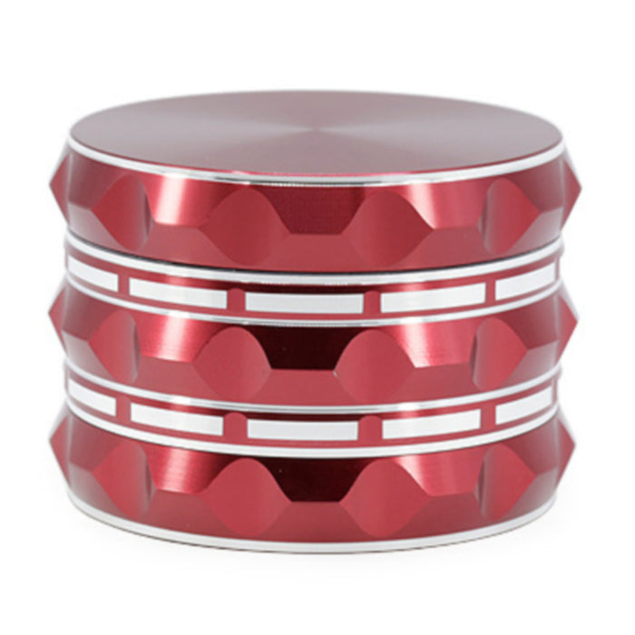 63MM Aluminum Alloy Four-Layer Pointed Pattern Polygonal Herb Grinder-Red