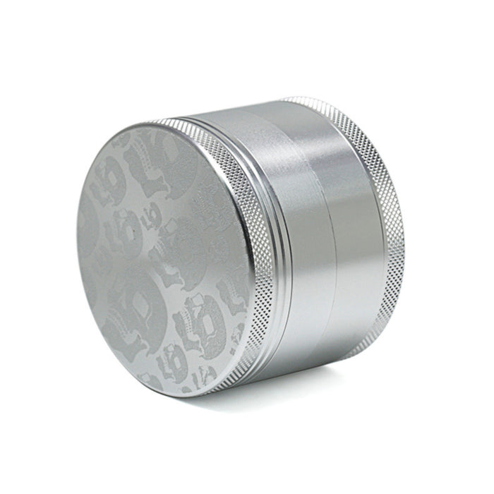 63MM Aluminum Alloy Four-Layer Skull Color Luminous Pattern Herb Grinder-Green