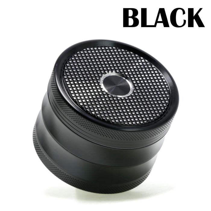 63MM Aluminum Alloy Four-Layer Square Grid Pattern Herb Grinder-Black
