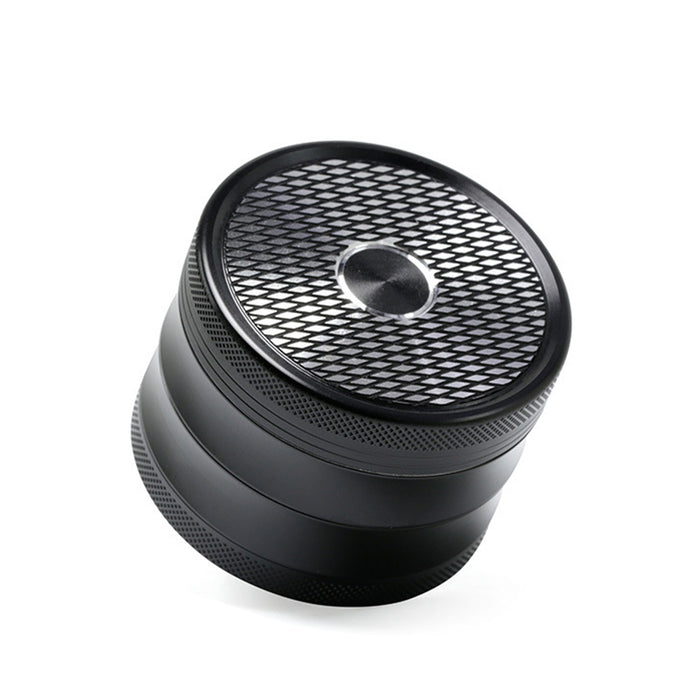 63MM Aluminum Alloy Four-Layer Square Grid Pattern Herb Grinder-Black