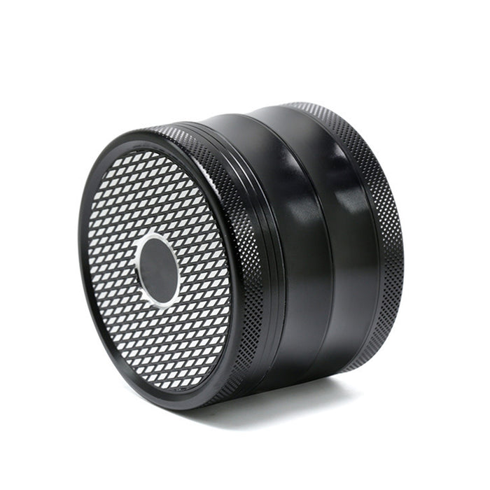 63MM Aluminum Alloy Four-Layer Square Grid Pattern Herb Grinder-Black