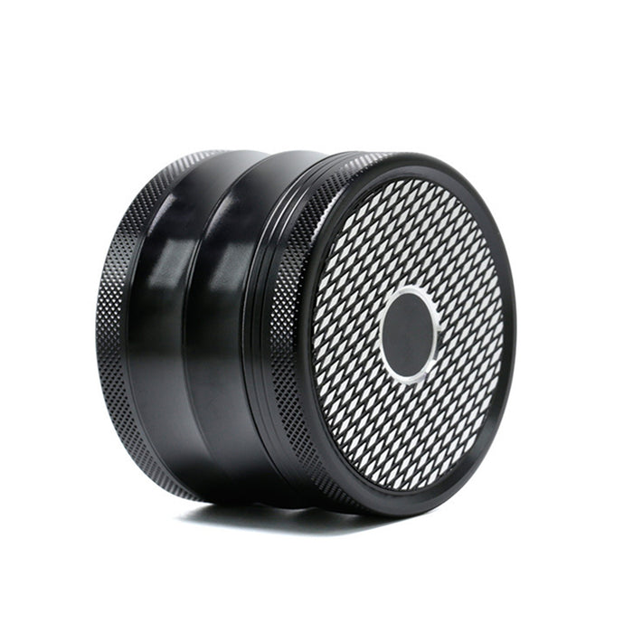 63MM Aluminum Alloy Four-Layer Square Grid Pattern Herb Grinder-Black