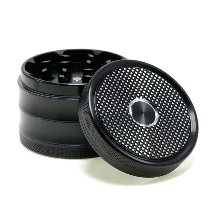 63MM Aluminum Alloy Four-Layer Square Grid Pattern Herb Grinder-Black